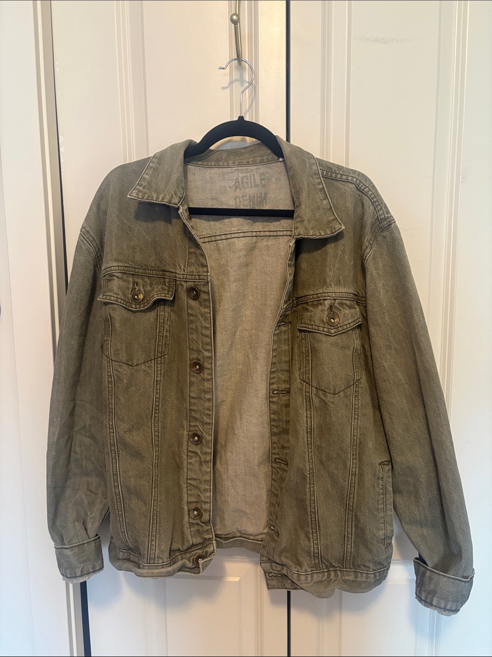 MOVING SALE Lightweight Olive Green Denim Jacket - Casual Shirt Jacket
